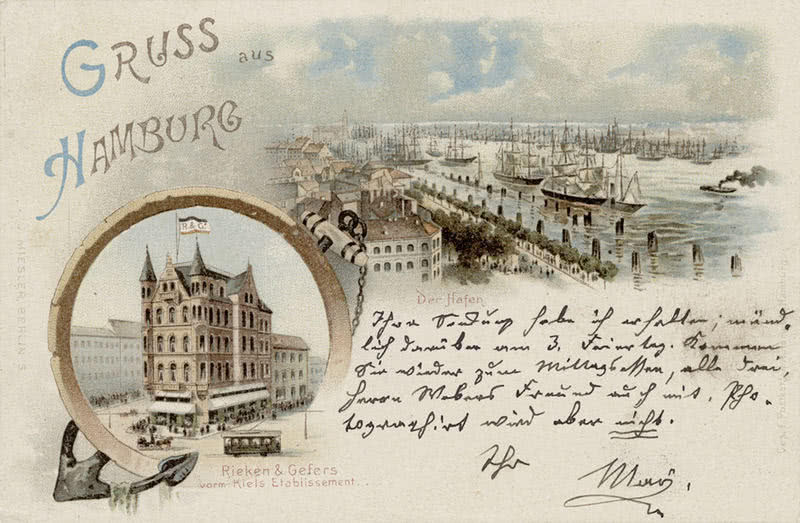 Postcard with Gruss aus Hamburg greeting Postcard with Gruss aus Hamburg greeting